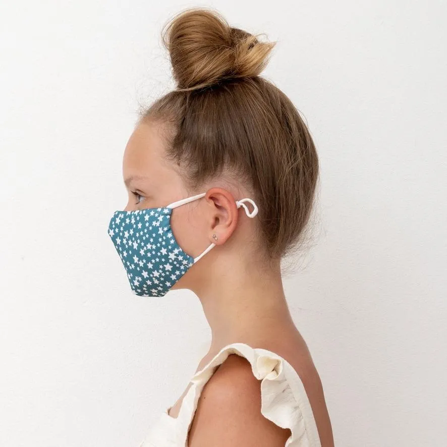 MIMI & LULA - Teal Star Print Face Mask - Child