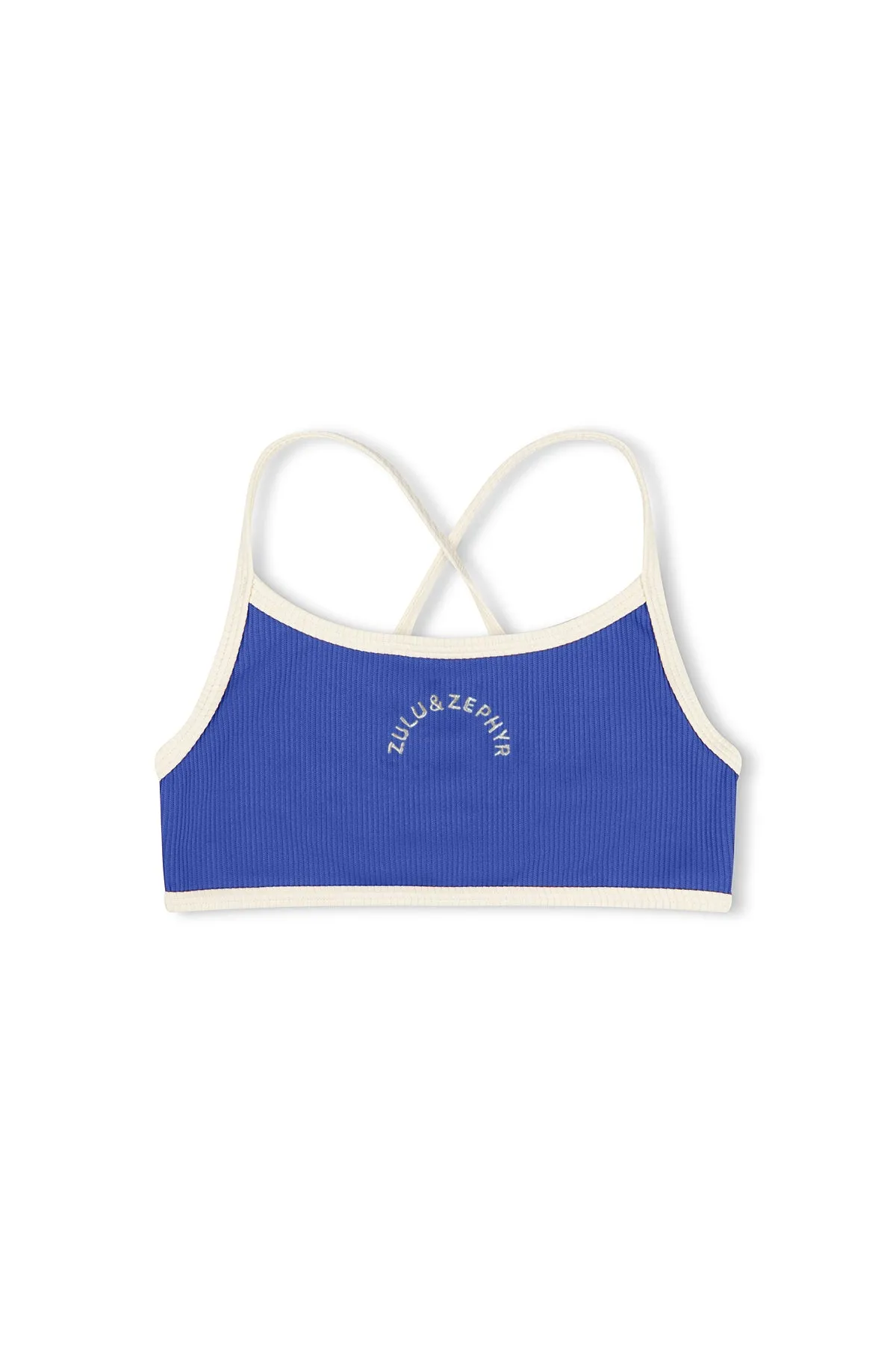 Mini Rib Logo Bikini Top - Deep Blue