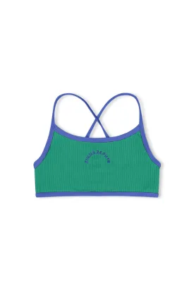 Mini Rib Logo Bikini Top - Emerald