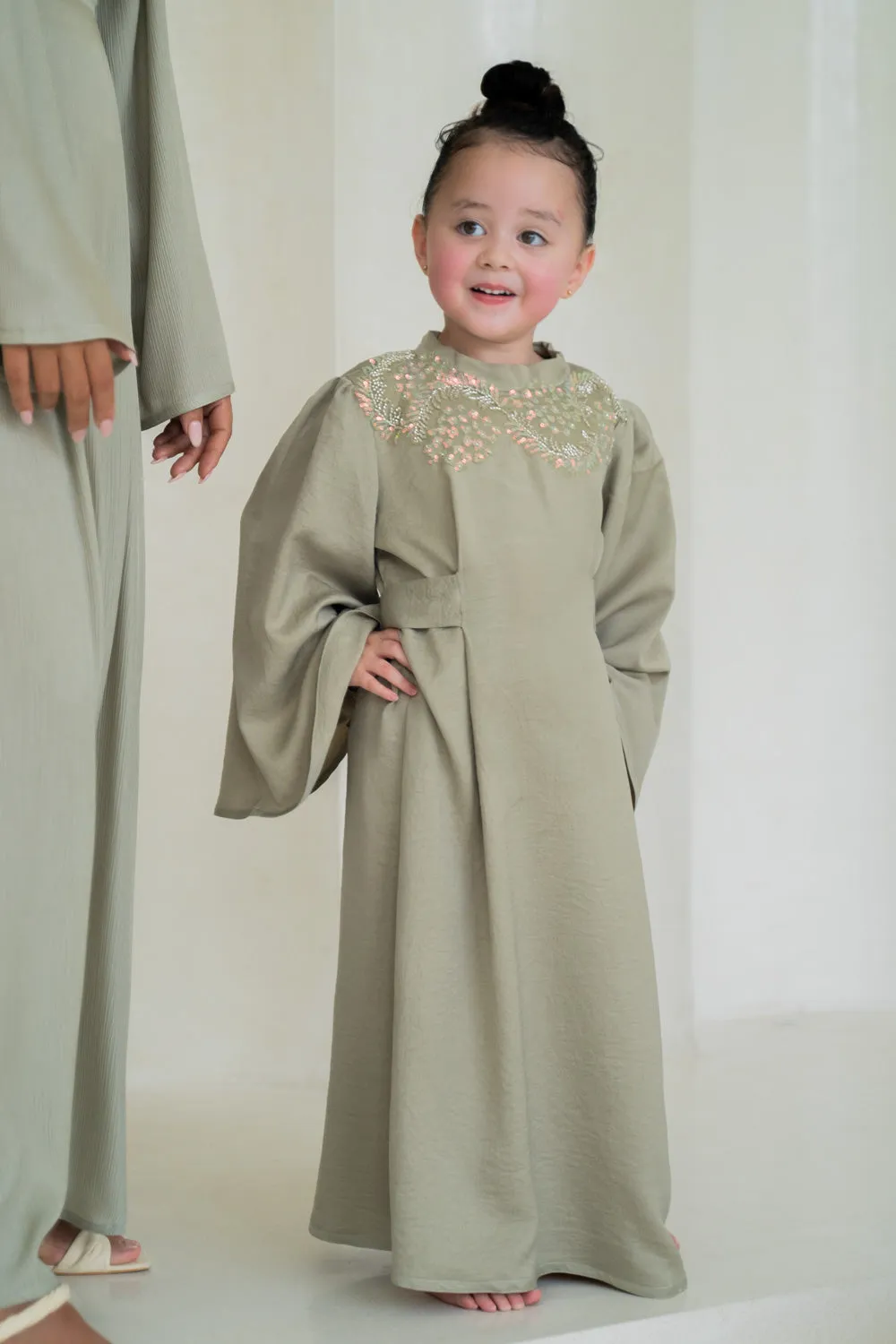 Minted Jewel Kids Abaya