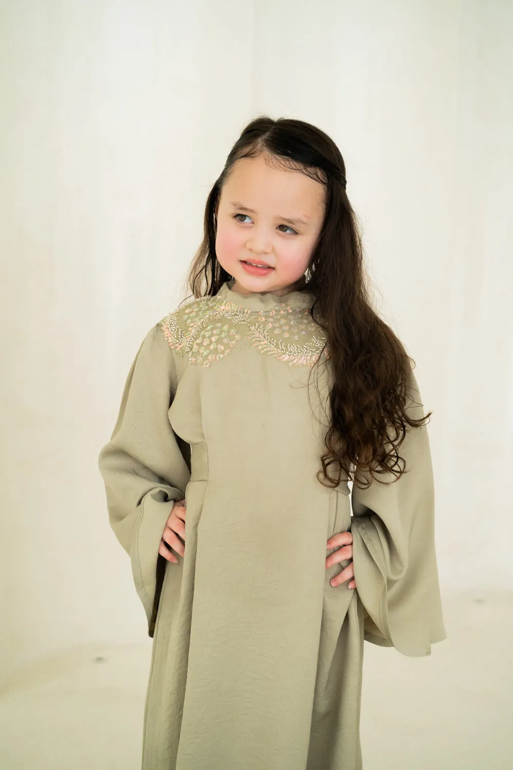 Minted Jewel Kids Abaya