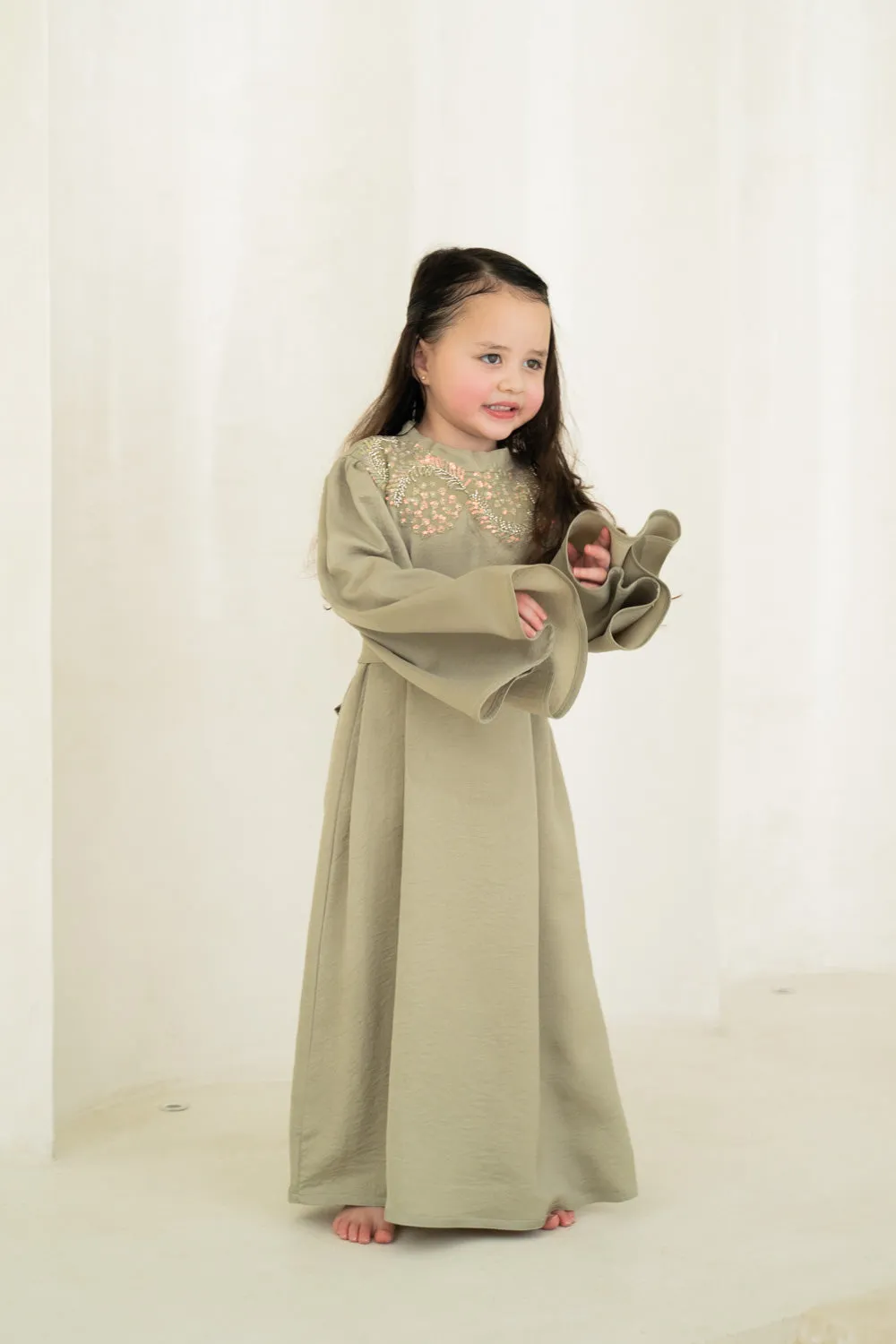 Minted Jewel Kids Abaya