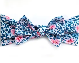 *New* Navy Leopard Floral Little Bow Pip Pippa Bow