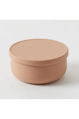 Nordic Kids - Henny Silicone Bowl With Lid - Terracotta