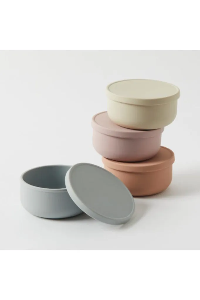 Nordic Kids - Henny Silicone Bowl With Lid - Terracotta