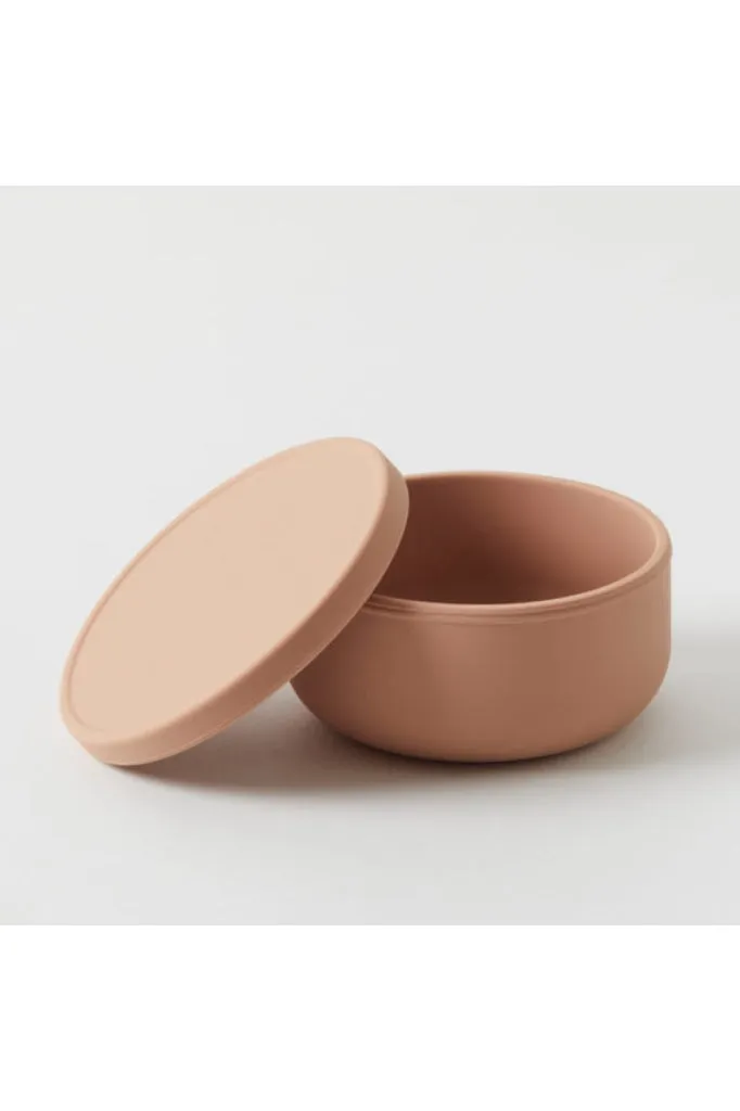 Nordic Kids - Henny Silicone Bowl With Lid - Terracotta