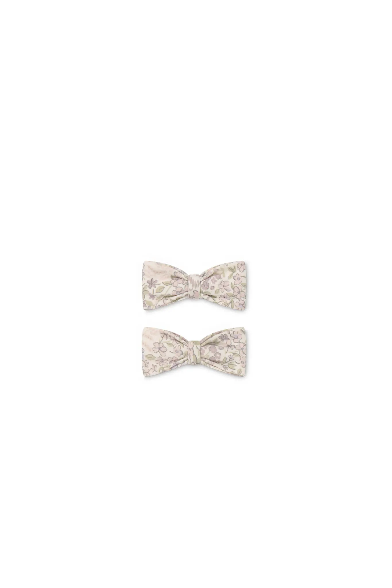 Organic Cotton Bow 2PK - April Floral Mauve