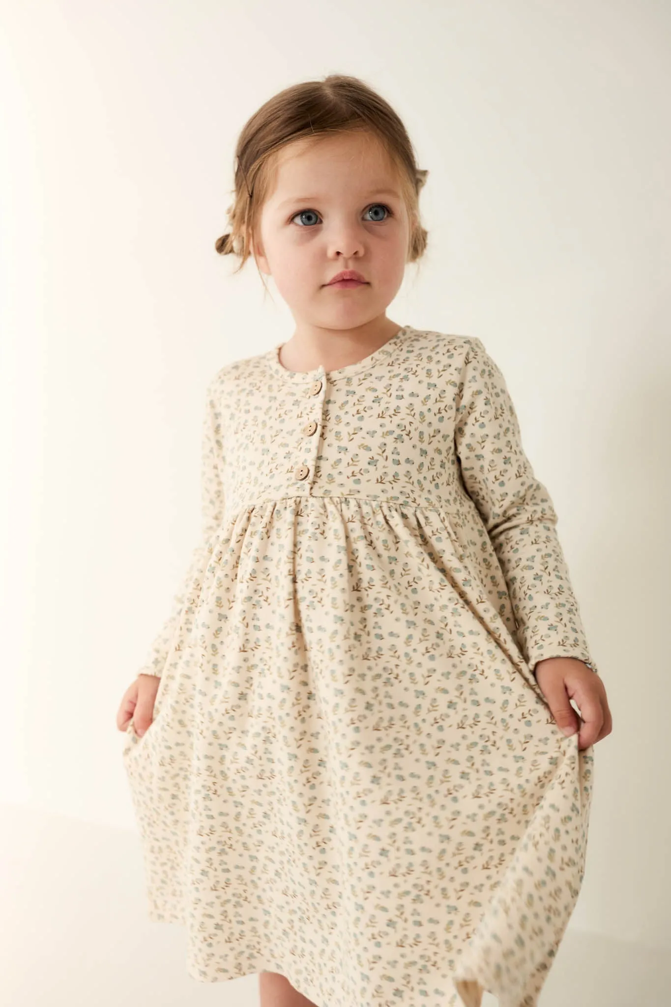 Organic Cotton Bridget Dress - Blueberry Ditsy