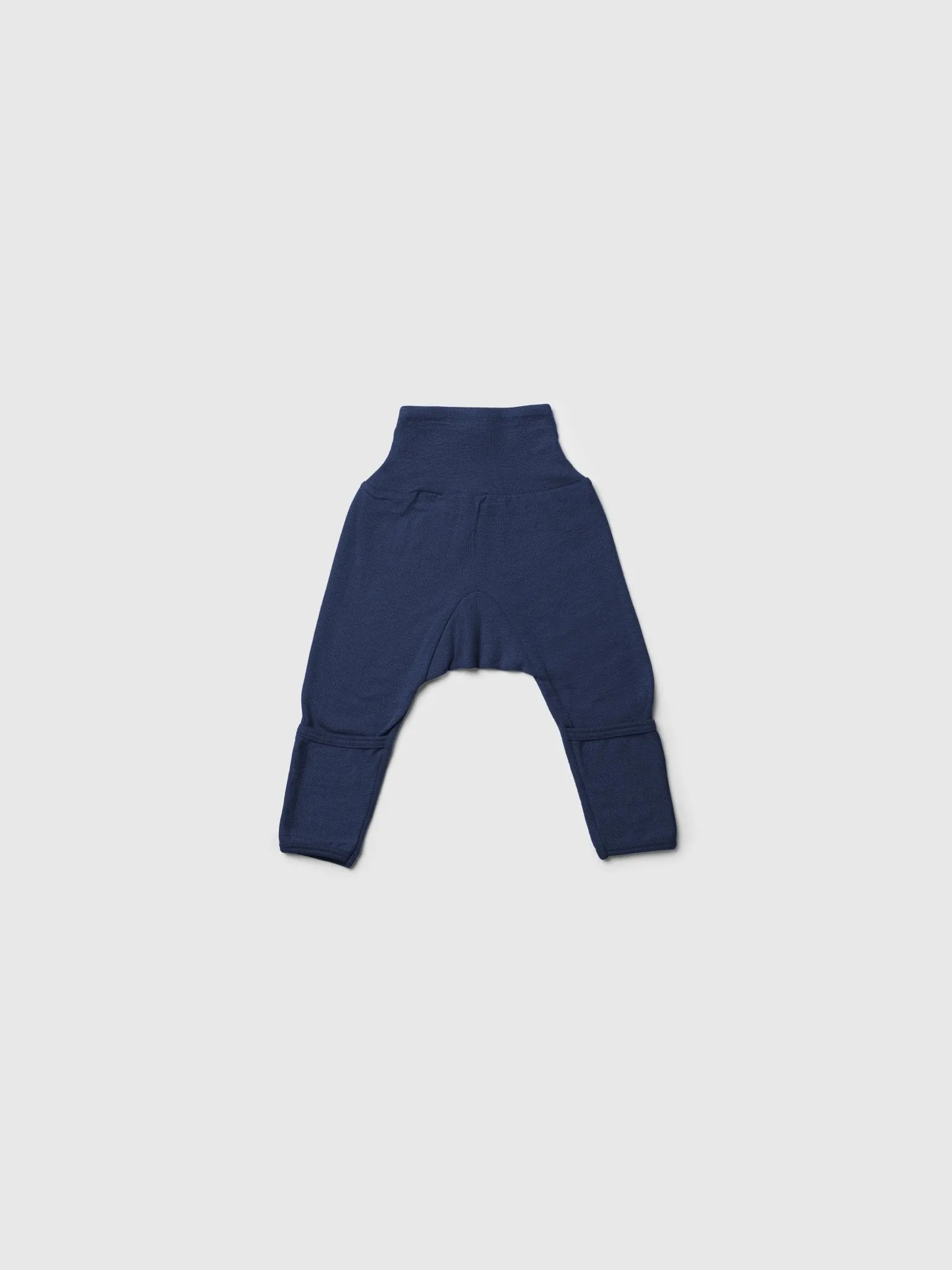 organic merino wool and silk pants in navy - baby/toddler