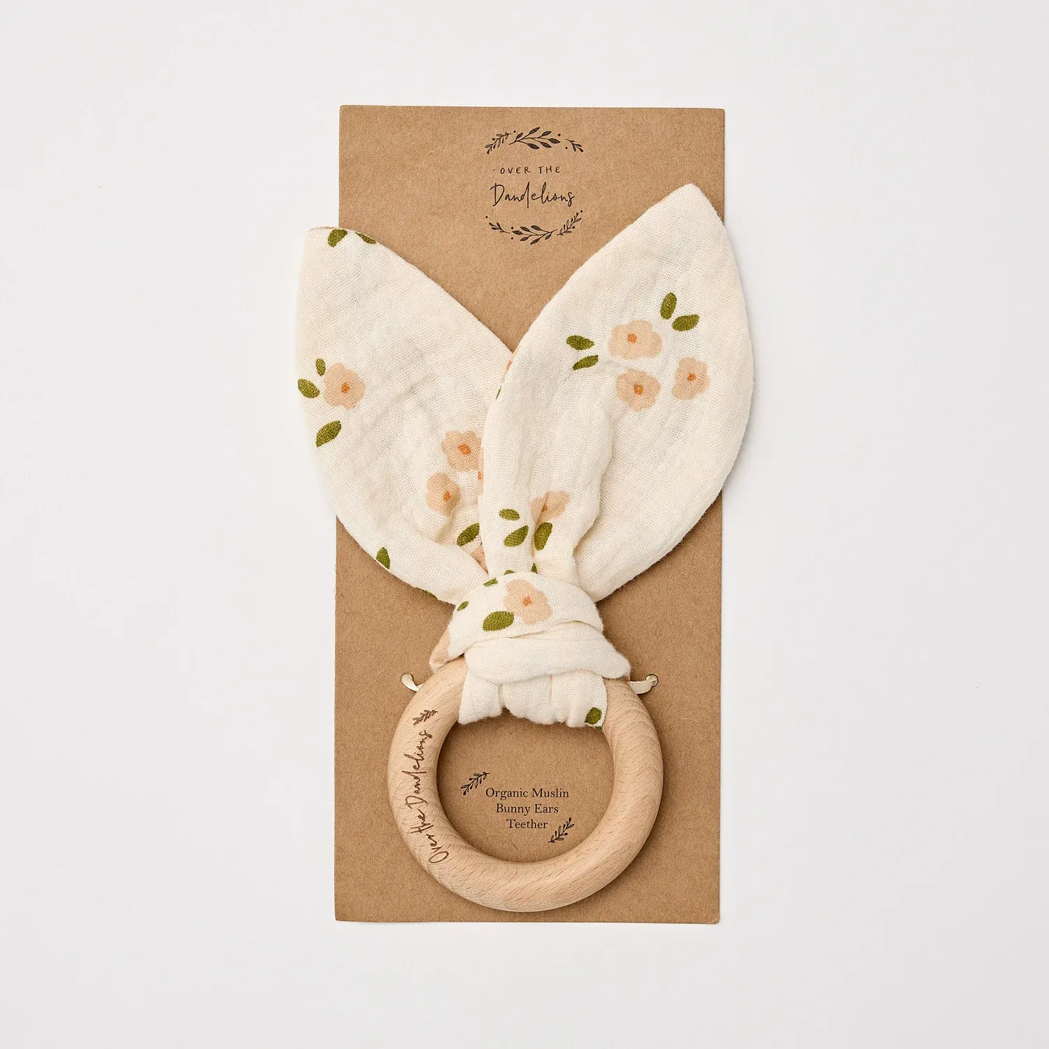 Organic Muslin Bunny Ear Teether -Daisy