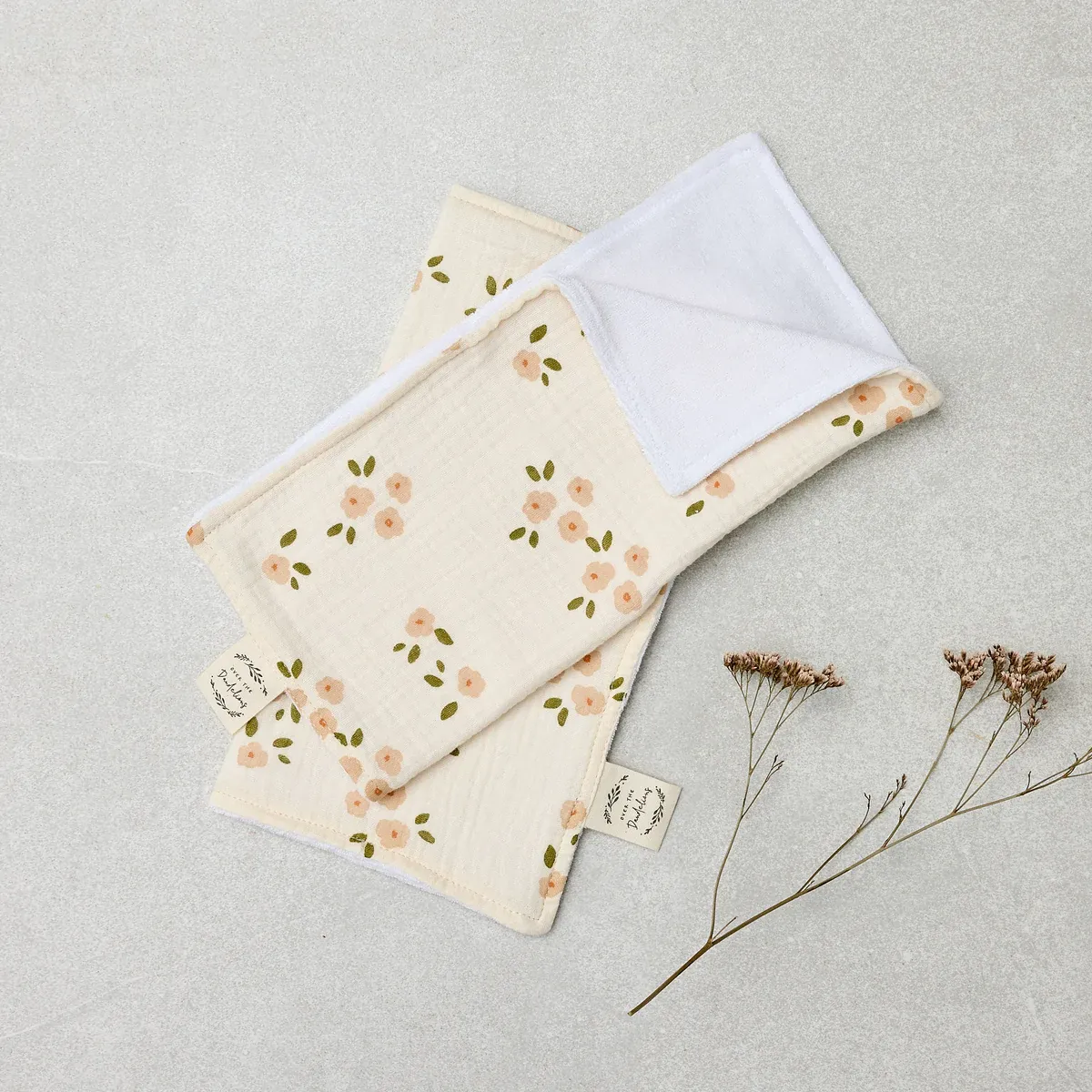 Organic Wash Cloth Set of 2 - Daisy