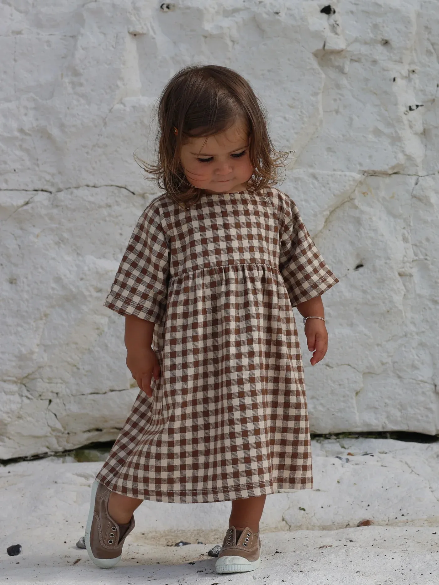 Organic Zoo Gingham Gather Dress