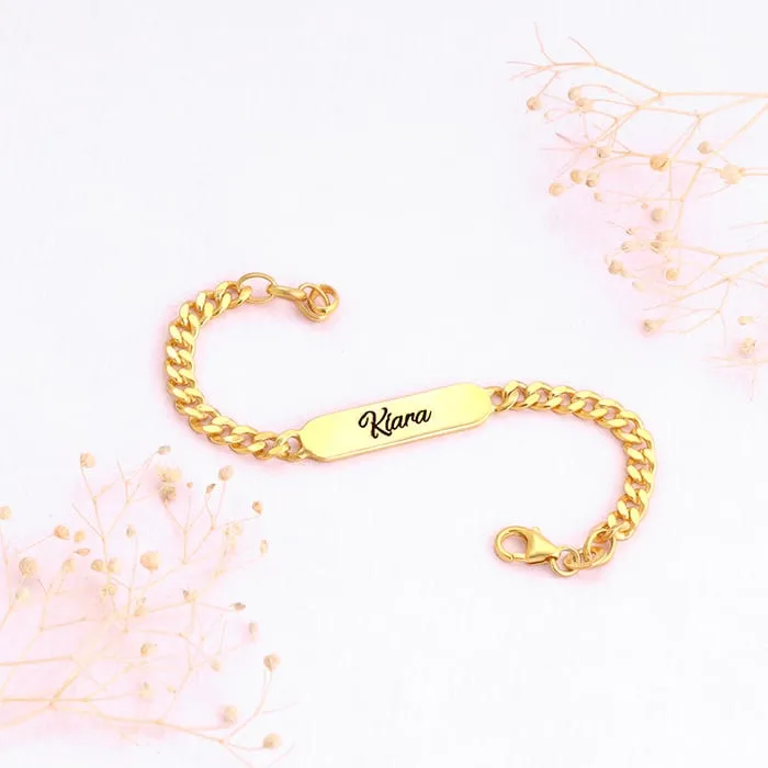 Personalised Golden Name Kids Bracelet