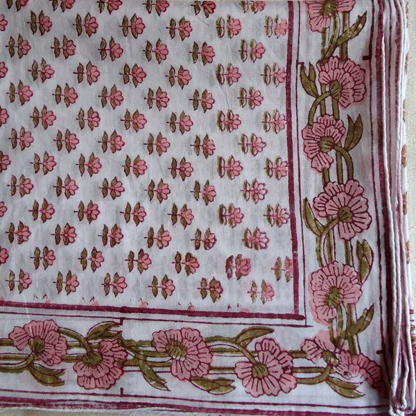 Pink &  Olive Green Handkerchief