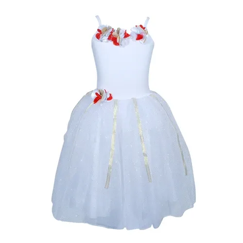 White Festive Fairy Petal Dress for Child 3-4 Years - Pink Poppy