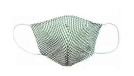 Popatu Green Checker Fabric Face Mask (Adult/Child)