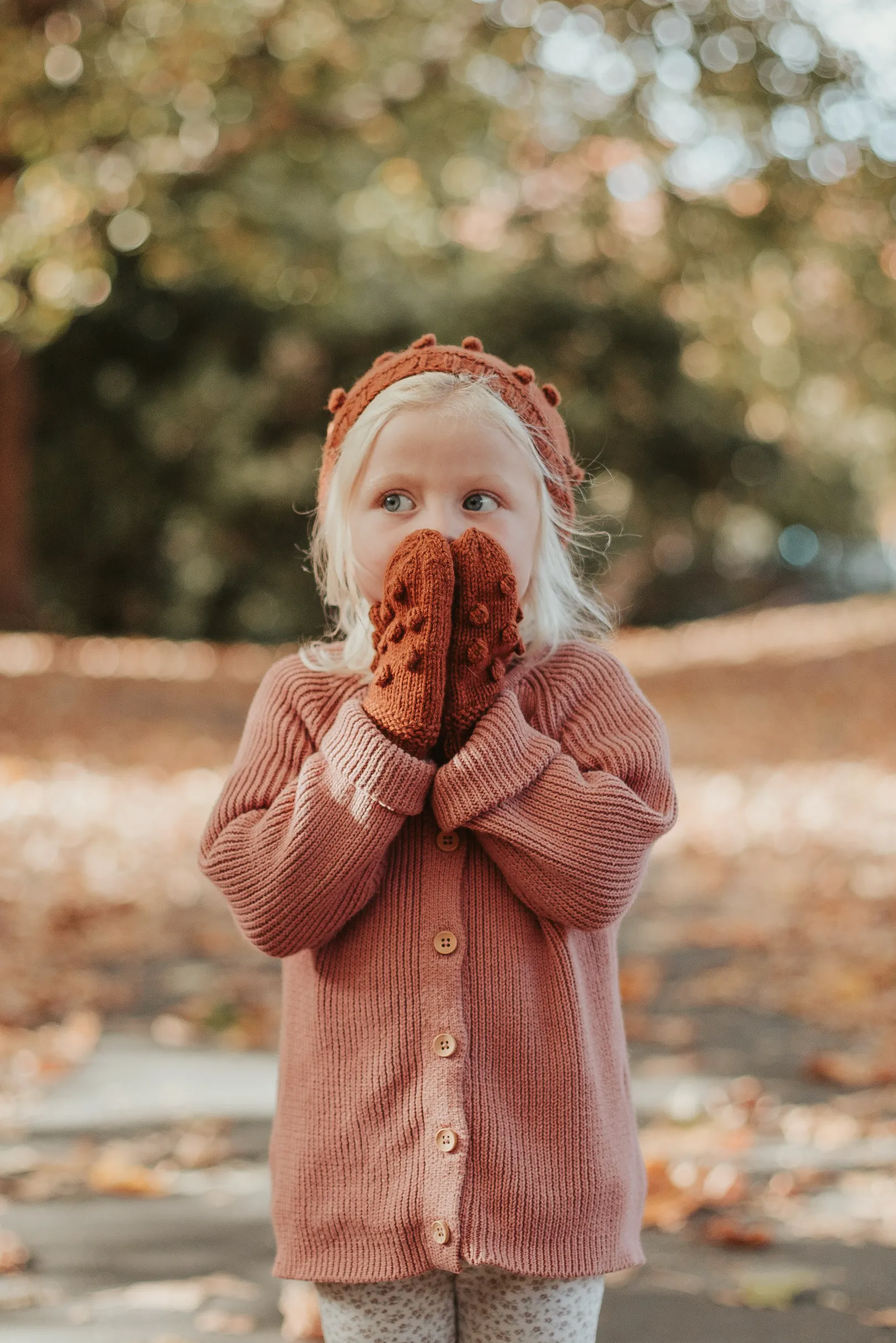 Popcorn Mittens and Beanie Knitting Pattern (Ages 1-10 Years)