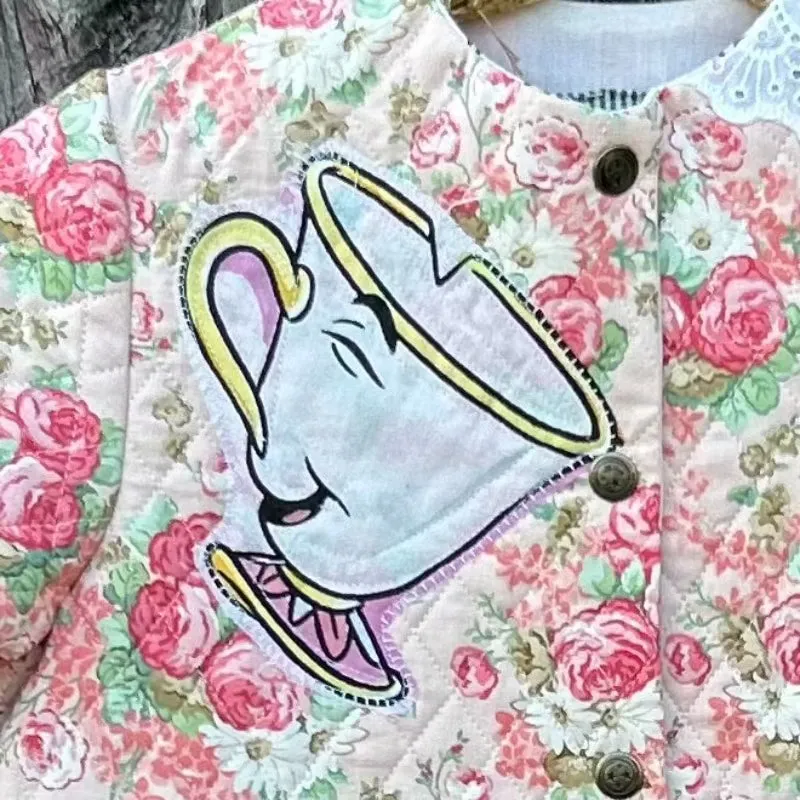 Quilted Jacket featuring Mrs Potts and Chip appliques