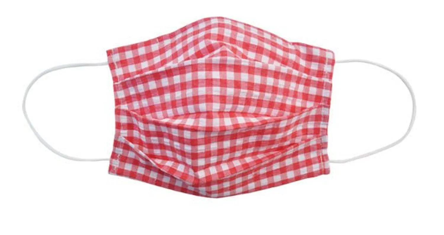 Red Checkered Fabric Face Mask (Adult/Child)