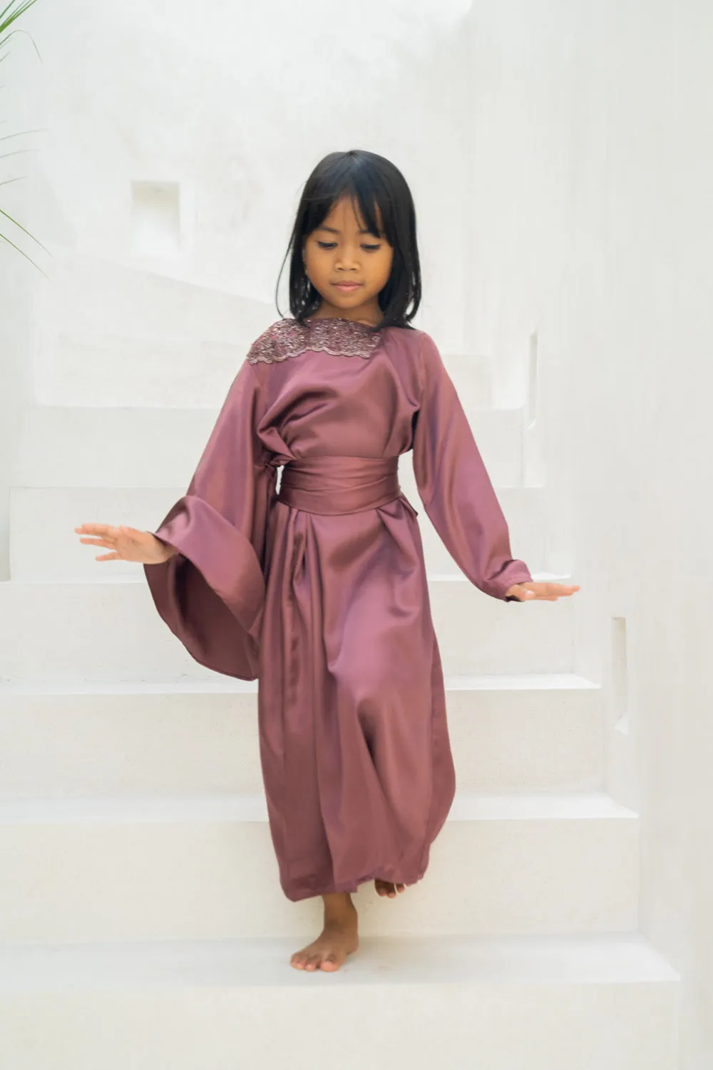 Royal Plum Kids Abaya