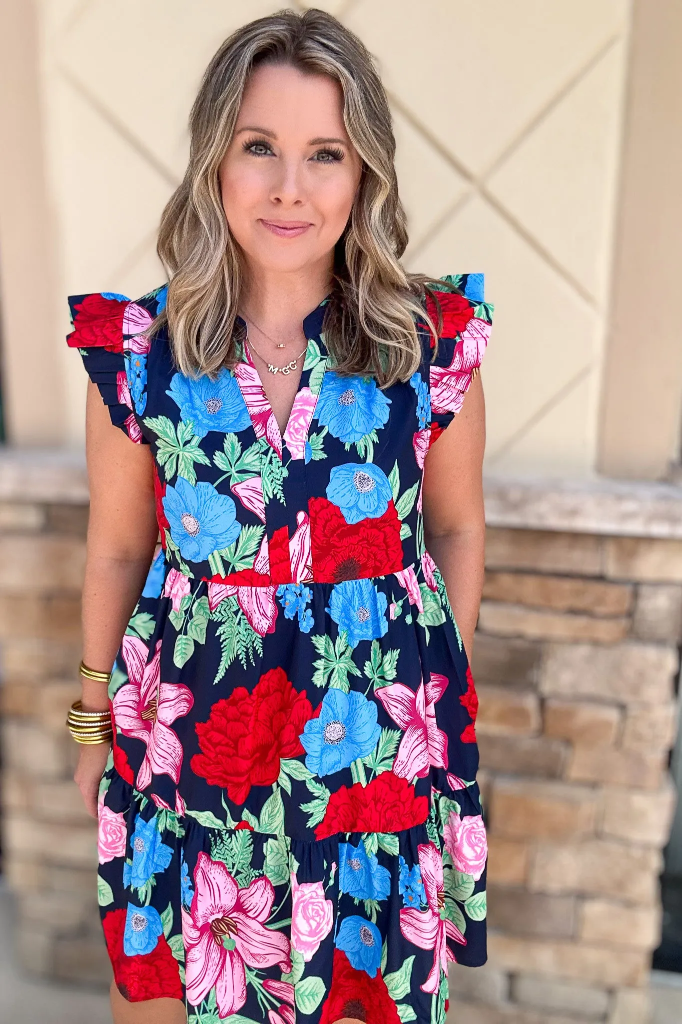 Seeking The Garden Dress - Navy