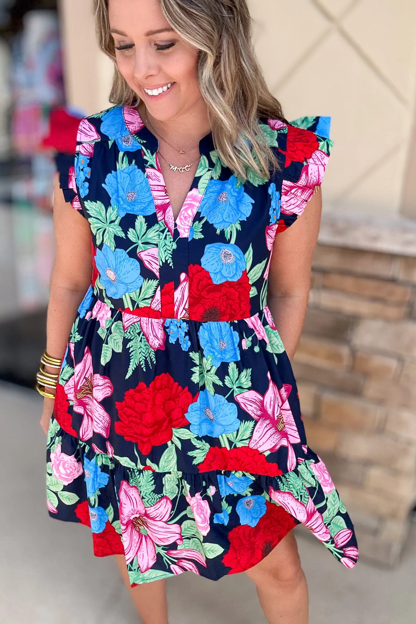 Seeking The Garden Dress - Navy