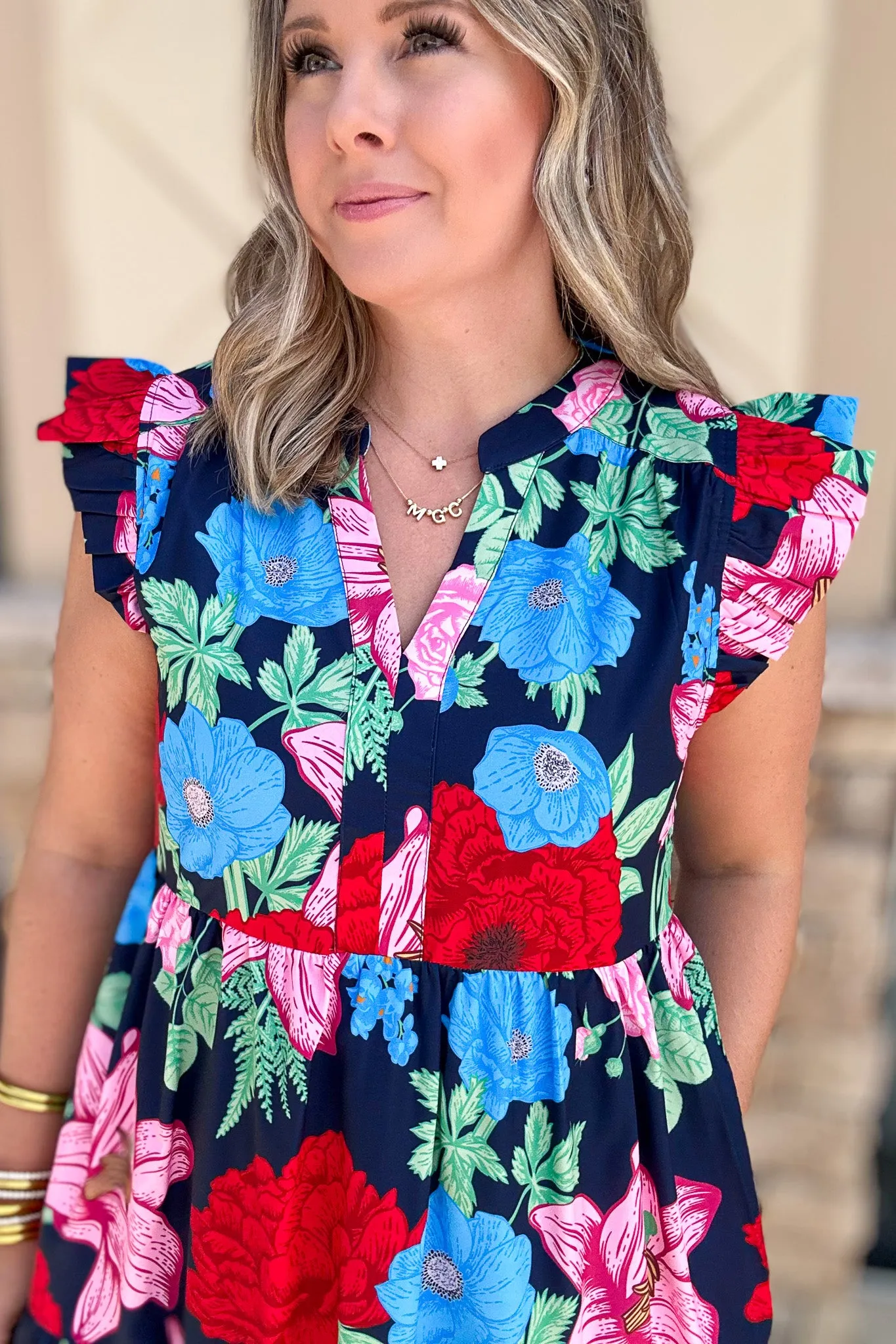 Seeking The Garden Dress - Navy