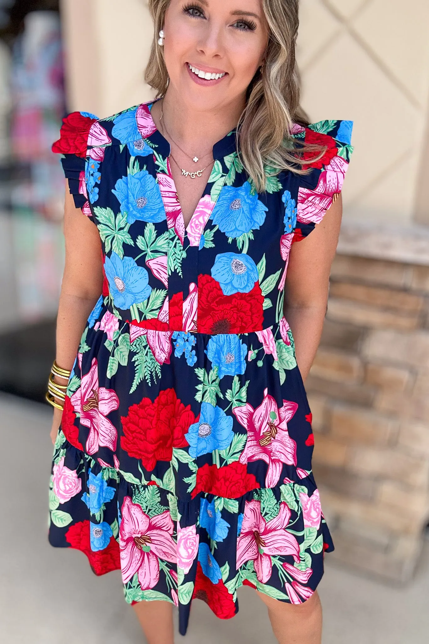 Seeking The Garden Dress - Navy