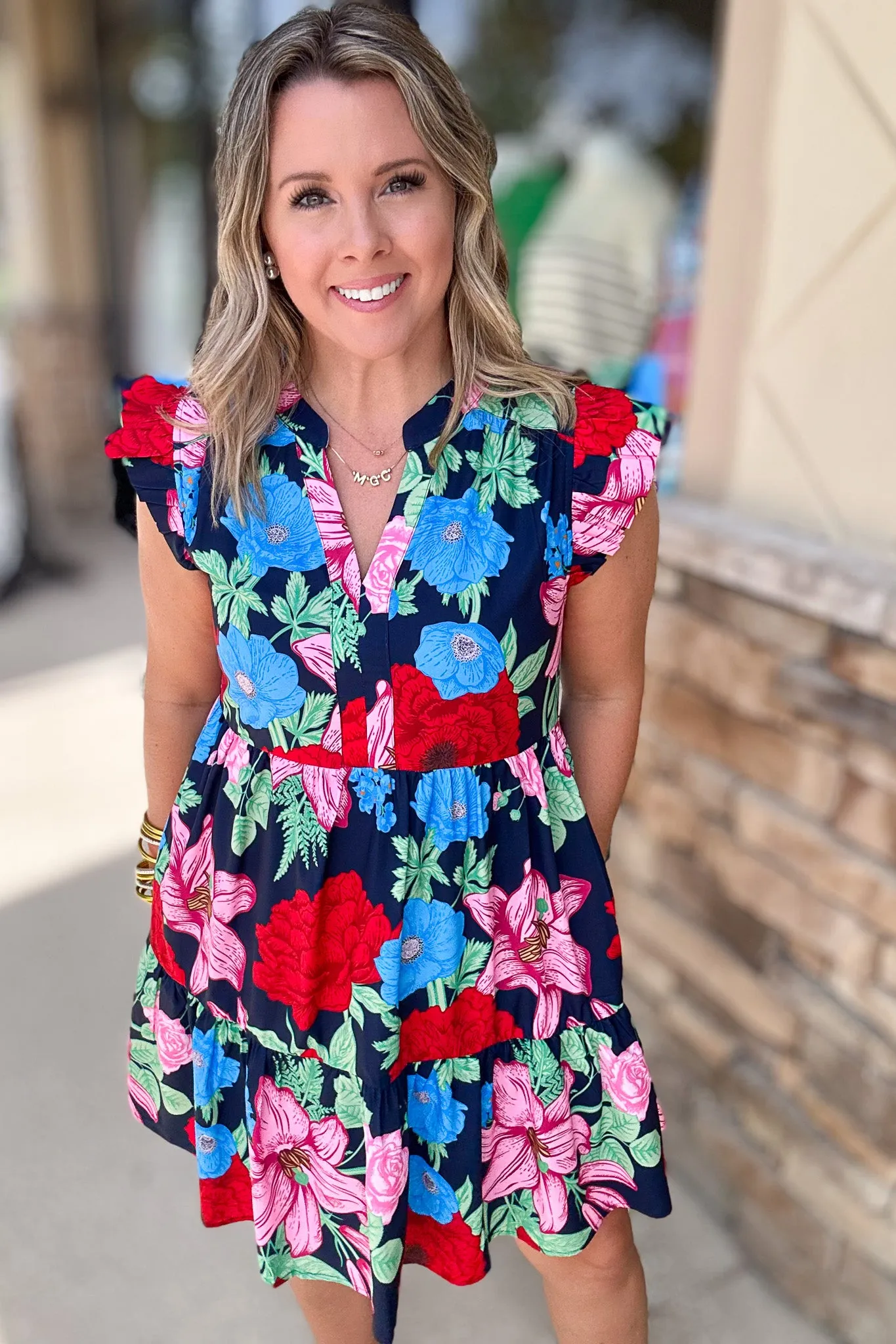 Seeking The Garden Dress - Navy