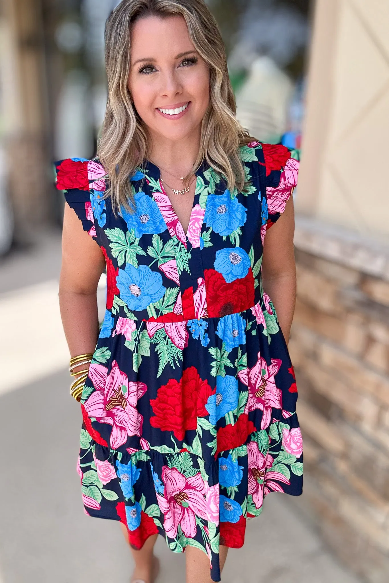 Seeking The Garden Dress - Navy