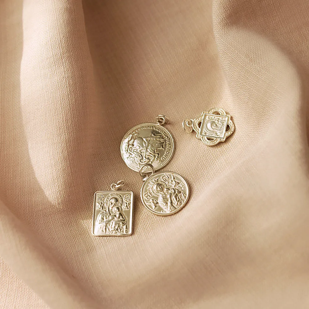 St Christopher and Madonna and Child Silver Pendant