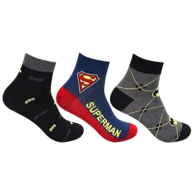 Superman and Batman Men's Ankle Socks - Pack of 3