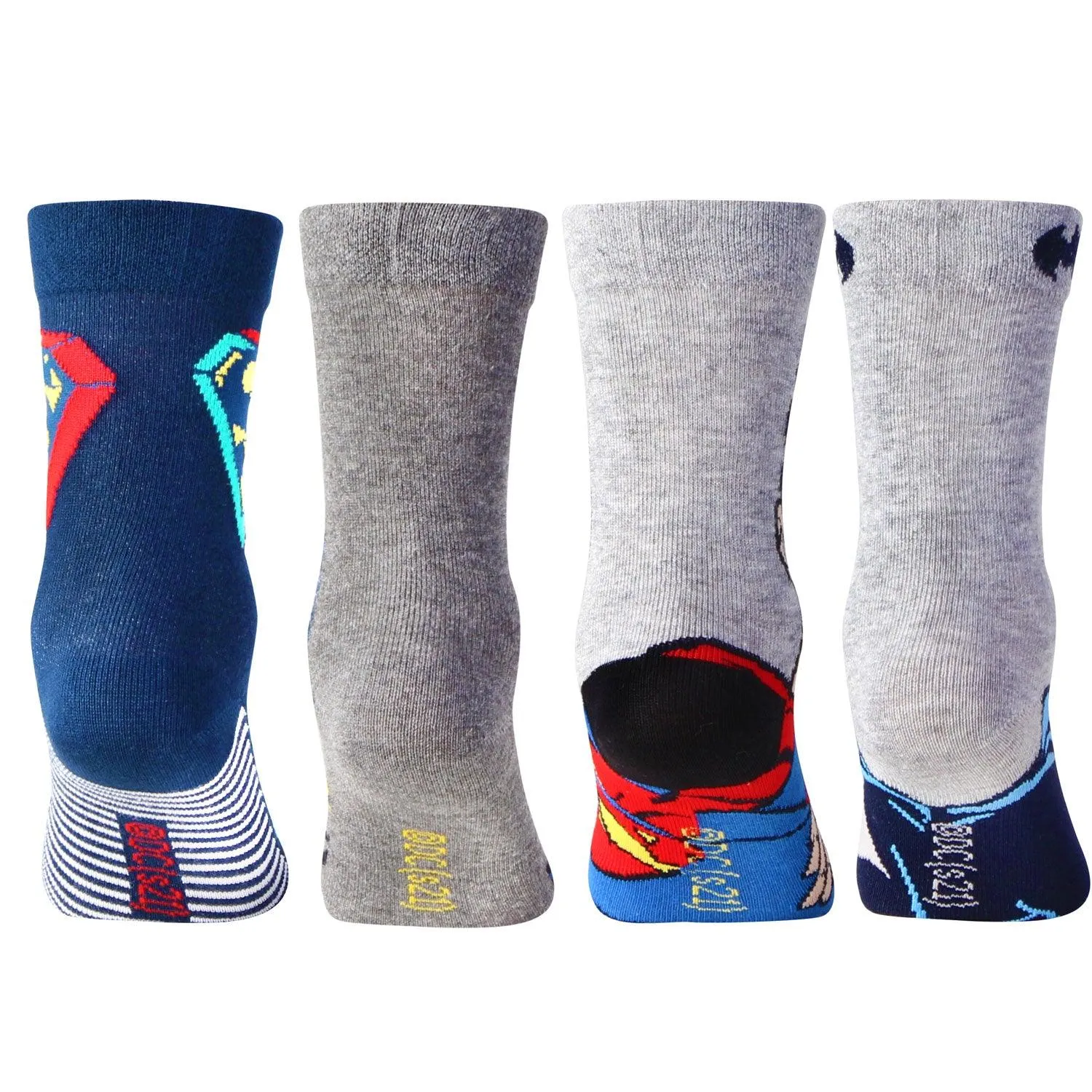 Superman Batman Crew Socks for Kids - Pack of 4