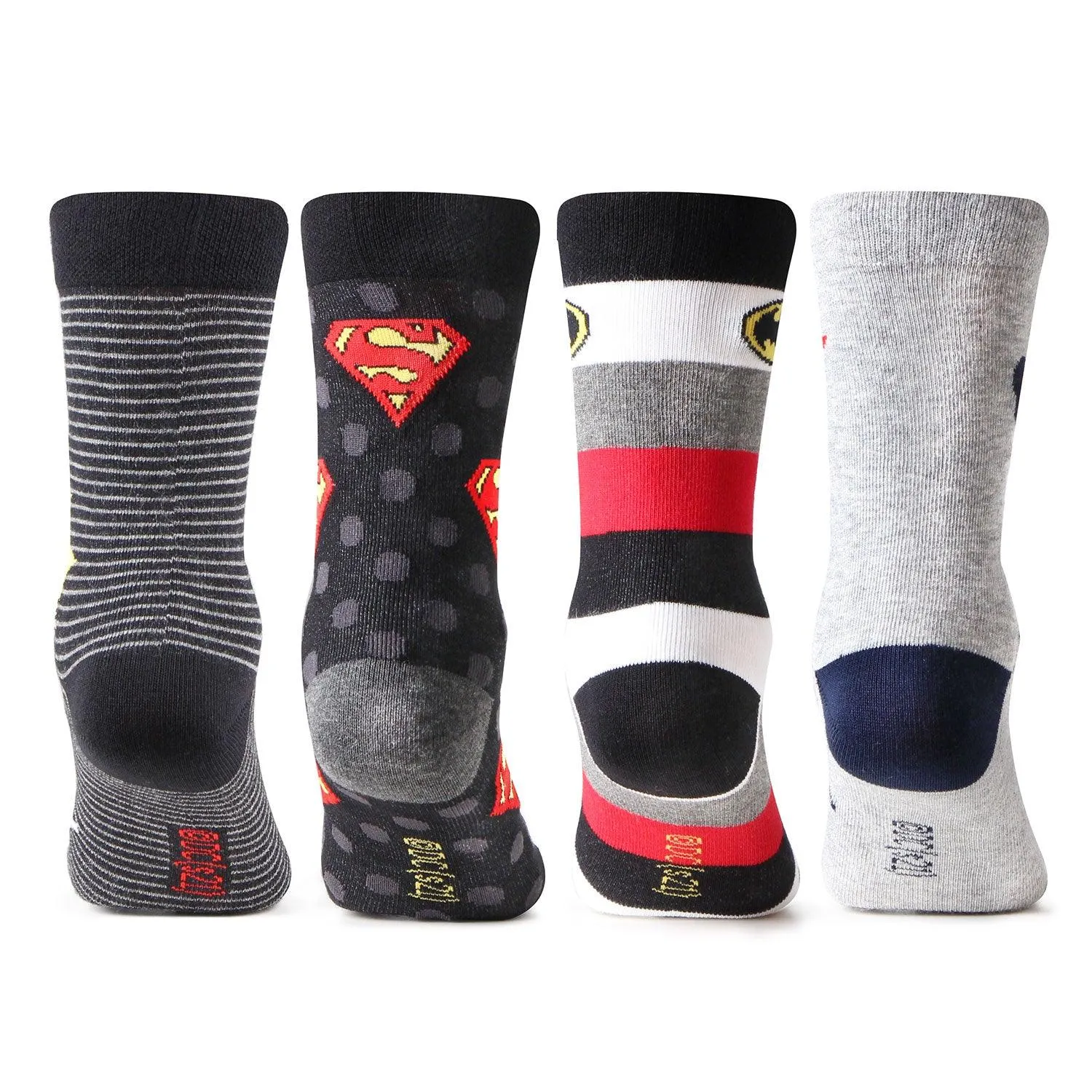 Superman Batman Full Length  Socks for Kids- Pack of 4