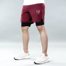 Tf-Maroon/Black Micro Premium Compression Shorts