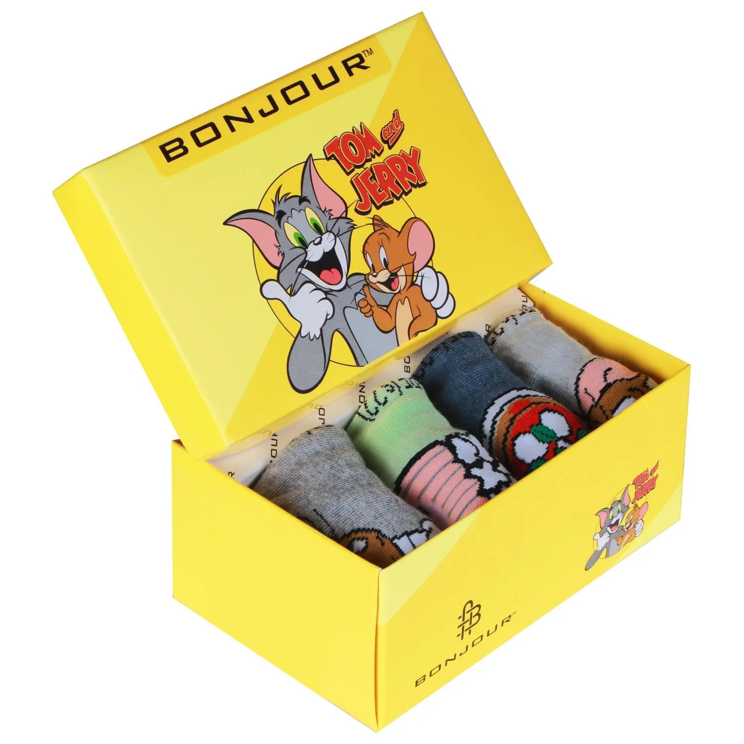 Tom & Jerry Anklet Cotton Socks for Kids - Pack of 4